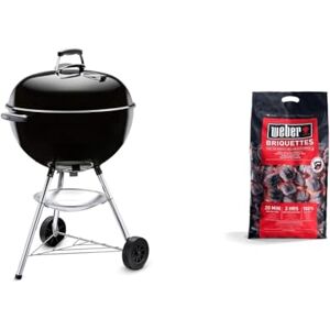 Weber Barbecue Grill à Charbon Bar-B-Kettle, 57 cm avec Couvercle, Support Trépied & Briquettes de Charbon Sac 8 kg Charbon de Bois pour Barbecues  Combustible BBQ Qualité Premium - Publicité