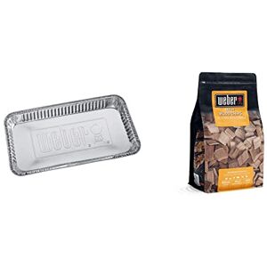 Weber 5 barquettes en aluminium Pour barbecue à charbon 57cm & Copeaux de Bois d'Hêtre Pellets de Bois 0.7 kg Copeaux de Bois pour Barbecue Combustible BBQ Alternative aux Briquettes - Publicité