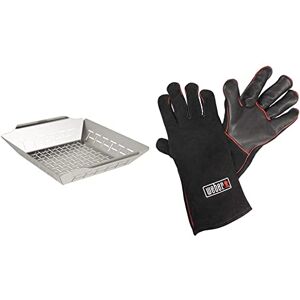 Weber 6434 Panier à Légumes Carré, Acier Inoxydable & Gants de Protection, Noir - Publicité