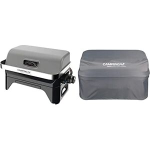 CAMPINGAZ Attitude2go, Barbecue de Table à Faible fumée, BBQ Portable, à Couvercle, thermomètre, et Grille en Fonte, Gris & Funda BBQ Premium Portátil Attitude 2100 - Publicité