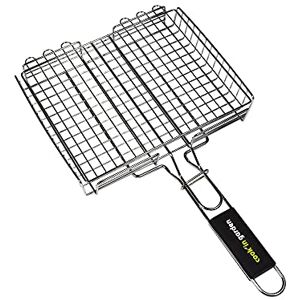 Cook'in garden , GR018, Grille Cage 3 Niveaux 31X26 cm, Résistante aux flammes et hautes températures, Manche en matière softouch facile à prendre en main, Compatible avec de nombreuses marques - Publicité