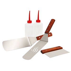 BBQ-TORO Set d'accessoires pour plancha en Acier Inoxydable (5 pièces)   Ensemble de Barbecue avec spatule, Bouteilles à gicler   Outils pour Gril Teppanyaki - Publicité