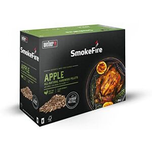 Weber Pellets de Bois Granulés SmokeFire Pellets Goût Pommier, Idéal pour Poulet Boîte de 8 kg Combustible BBQ 100% Naturel, Bois Durable pour Barbecue et Cuisson au Bois (18291) - Publicité