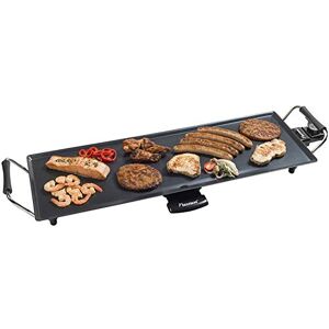 Bestron Plancha électrique, Barbecue electrique XL avec revêtement anti-adhésif, Gril de table pouvant jusqu'à 6 personnes, Surface de cuisson extra longue, Couleur: noir - Publicité