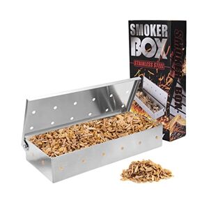 Johotone Boîte à Fumoir pour Barbecue Acier Inoxydable Fumé Boîte Portable Boîte de Fumage pour Extérieur Charbon de Bois Grill à Gaz Viande - Publicité