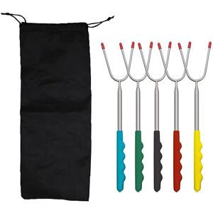 VIVIIHOO Grill Set-Brochettes de Guimauve Longues-Brochettes de Pain en bâton en Acier Inoxydable-Brochettes télescopiques pour feu de Camp-Accessoires de fête BBQ pour Camping, Jardin et Pique - Publicité