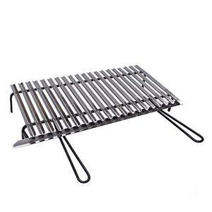 FONDERIA BONGIOVANNI Grille en Acier Inoxydable 80x35 cm pour Barbecue avec récupération des huiles - Publicité