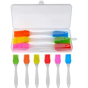 VooGenzek 6 Pièces Pinceau en Silicone, Brosses à Pâtisserie en Silicone Résistant à la Chaleur, Pinceau de Cuisine pour Barbecue, Gâteaux, Cuisson, 6 Couleur - Publicité