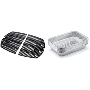 Weber Grille de cuisson Séries Q 3000/300, noir, 30 x 4,4 x 44,2 cm, 7646 & 6415 Lèchefrites Barquette Aluminium Lot de 10 - Publicité