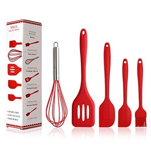 Binhai Ensemble d'ustensiles de Cuisine en Silicone Rouge Spatule Brosses à badigeonner Brosse à Huile de pâtisserie Batteur à Oeufs Fente Turner - Publicité