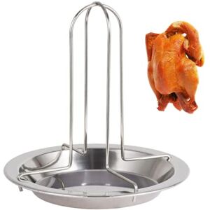 QIWEIS Bière Peut Poulet Grill Rôtissoire Verticale Acier Poulet Vertical INOX Poulet INOX Vertical Accessoires Poulet Grill Inoxydable Ustensiles en Acier Inoxydable Cuisine Camping en Plein Air - Publicité