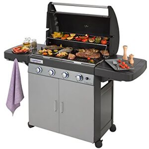 CAMPINGAZ Barbecue à gaz Class 4 L Plus, 4 brûleurs, Puissance 12.8kW, Système de nettoyage facile InstaClean, Grille et plancha en fonte double émaillage, 2 tablettes latérales - Publicité