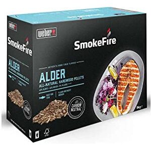 Weber Pellets de Bois Granulés SmokeFire Pellets Goût Bois d'Aulne, Idéal pour Poisson Boîte de 8 kg Combustible BBQ 100% Naturel, Bois Durable pour Barbecue et Cuisson au Bois (18290) - Publicité