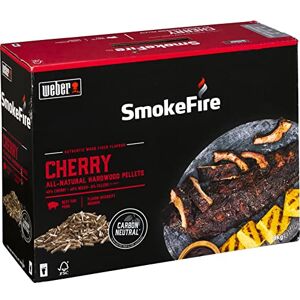 Weber Pellets de Bois Granulés SmokeFire Pellets Goût Cerisier, Idéal pour Porc- Boîte de 8 kg Combustible BBQ 100% Naturel, Bois Durable pour Barbecue et Cuisson au Bois (18293), Marron - Publicité