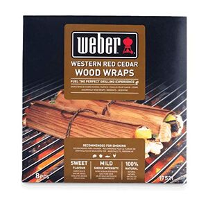 Weber Feuilles à Fumer en Bois de Cèdre Rouge 8 Feuilles à Fumer en Bois Feuilles en Bois Dur pour Barbecues Fumage Barbecue pour Poissons, Volailles et Viandes Bois 100% Naturel (17521) - Publicité