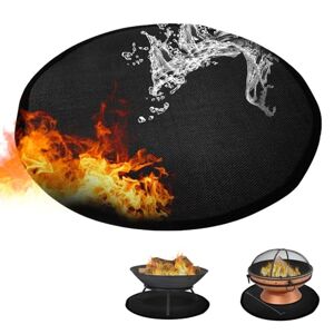 TuToing Tapis de Foyer, Fire Pit Mat, Tapis Ignifuge Rond, Tapis de Sol Ignifuge à 3 Couches pour Barbecue Gril, Barbecue Extérieur, Pelouse, Terrasse, 39 Pouces - Publicité