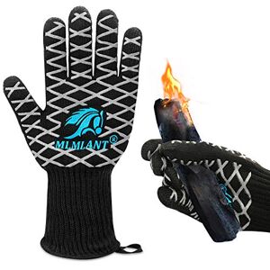 MLMLANT Gants de Barbecue Grill，Gant Cuisine Anti coupure Chaleur résistant 1472 ° F, Gant thermique Cuisson silicone pour BBQ et Four, oven mitts cheminee maniques cuisine，Pair Gloves Grill Grille(M) - Publicité