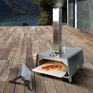SHATCHI Four à pizza super rapide à granulés de bois Machine à pizza portable en acier inoxydable Fumoir à pizza pour jardin, barbecue - Publicité