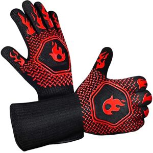 JTMKYO 1 paire de gants de barbecue rouges résistants aux températures élevées Gants de four unisexes en silicone Convient pour la cuisson des desserts, la cuisson des plats, accessoires de - Publicité