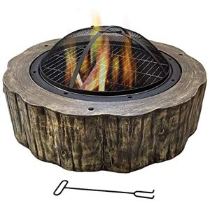 GagalU Bols de brasero, pour Barbecue à Bois de Jardin avec Gril et Couvercle, Foyer extérieur en Fonte pour brûler des bûches pour l'extérieur, la terrasse, Le Camping, étanche - Publicité