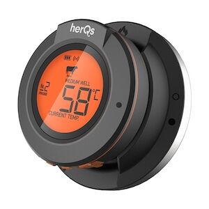HerQs - Thermomètre à dôme - Thermomètre de cuisine, barbecue, numérique, thermomètre à viande, Bluetooth