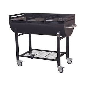 Metro Professional Barbecue au charbon de bois sur roulettes, acier / acier inoxydable, 60 x 121 x 101 cm, noir