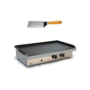 Simogas Plancha Gaz Inox 75cm 2 Bruleurs 8-10 Personnes 6600 Watts Usage Non Intensif Simogas