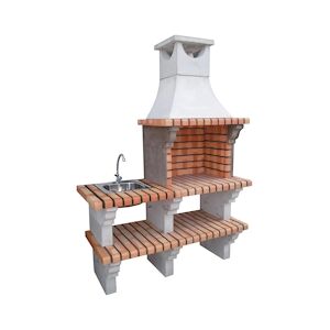 ARTICIMENTOS BARBECUE EYE - Barbecue avec évier, en brique et ciment réfractaire - 135x57x195cm