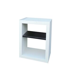 ARTICIMENTOS Module banc MINI - Module banc simple, en béton, peint en blanc et noir - 60x45x80cm