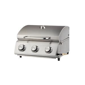 Tarrington House Barbecue Portable CATHAN 3 Brûleurs, acier inoxydable, 35 x 62 x 47 cm, force de cuisson de 6,6 kW, argent