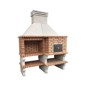 ARTICIMENTOS BARBECUE OVEN - Barbecue en brique réfractaire et ciment, avec four en argile - 187x90x240cm