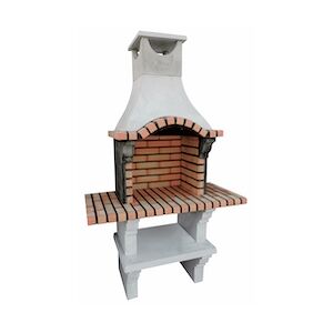 ARTICIMENTOS BARBECUE CROOK I - Barbecue avec 2 étagères, en brique et ciment réfractaire - 124x57x204cm