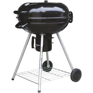 Non communiqué Barbecue de jardin ronde au charbon de bois avec couvercle et grille en acier coloris noir - Diamètre 57 x Hauteur 86 cm -JUANIO- Noir - Publicité