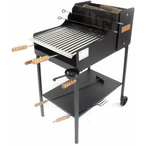 Barbecue à bois en tôles résistantes Cruccolini Fuocone Inox avec grille 50 x 50 cm