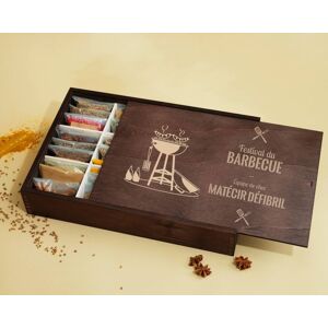 Cadeaux.com Grand coffret d'épices gravé Festival du barbecue - 36 épices du monde