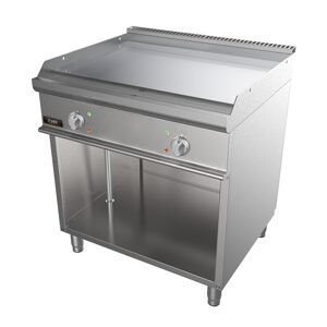 Chefook Plancha Électrique Professionnelle Sur Meuble Avec Plaque Double Lisse Chrome Profondeur 70 cm