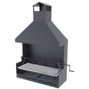 FM CALEFACCION Barbecue BBQ au charbon et bois 100 cm grille INOX - Avec élevateur paravents... Publicité