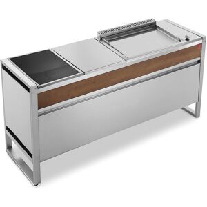 Pla.Net Table de cuisson en inox avec plancha électrique + plaque à induction Oasi 183C - Publicité