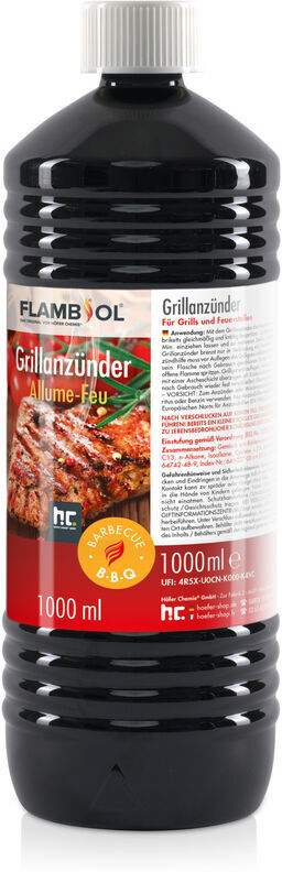 Höfer Chemie - 6 x 1 Litre Allume-feu liquide pour barbecue