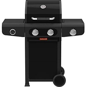 barbecook Siesta 210 Graphite Barbecue a gas con 2 bruciatori e bruciatore laterale, nero, 112x56x118cm