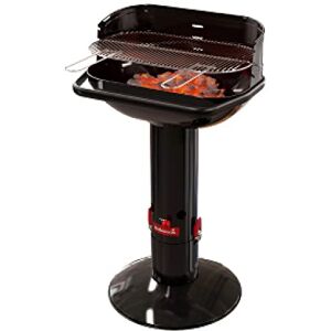 barbecook Loewy 55 Barbecue a Carbone con Protezione Antivento, Barbecue a carbonella con QuickStart e QuickStop, Regolabile in 3 Posizioni, Nero, griglia di 55 x 33 cm