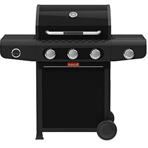 barbecook Siesta 310 Graphite Barbecue a gas con 3 bruciatori e bruciatore laterale, nero, 124x56x118cm