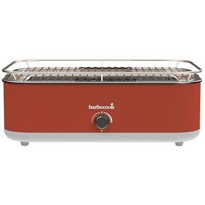 barbecook Barbecue elettrico portatile E-Carlo con piastra plancha, piccolo barbecue lavabile in lavastoviglie, rosso