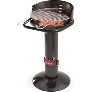 barbecook Loewy 50 Barbecue a Carbone con Protezione Antivento, Barbecue Rotondo con QuickStart e QuickStop, Regolabile in 3 Posizioni, Nero, griglia di Ø 47,5 cm