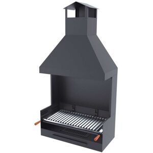 FM CALEFACCION Barbecue a carbonella e legna Griglia in acciaio inox da 80 cm - Con paravent...