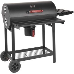 Milani Home barbecue a carbonella con affumicatore per giardino cottura lenta BBQ cm 113 x Nero 113 x 70 x 97.5 cm