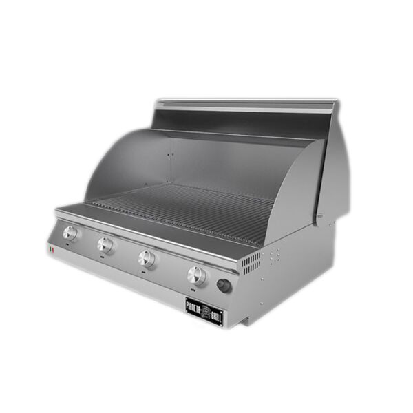 pianeta grill barbecue a gas fry top 750 basic da appoggio 4 bruciatori griglia tondino