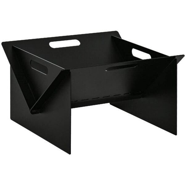 dechome 213842 braciere da giardino in acciaio quadrato con maniglie 50x45x30cm nero - 213842