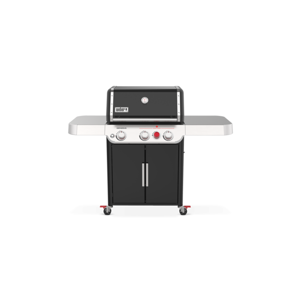 weber 35310029 barbecue a gas da giardino bbq da esterno con 3 bruciatori con coperchio ruote e 2 ripiani laterali - 35310029 genesis e-325s