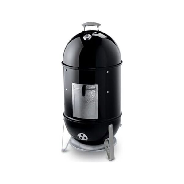 weber 721004 barbecue a carbonella carbone da esterno bbq da giardino Ø 47 x 86h cm con coperchio in acciaio smaltato colore nero - 721004 smokey mountain cooker